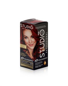Стойкая крем краска для волос 3D Holography 6 5 Рубиново красный Studio