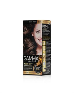 Стойкая крем краска для волос 6 0 Темно русый Gamma