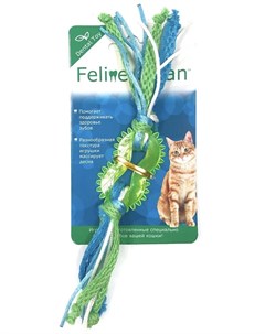 Игрушка для кошек Feline Clean Dental Колечко прорезыватель с лентами резина Aromadog
