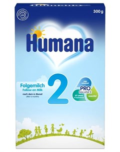 Последующая сухая молочная смесь 2 с 6 месяцев 300гр Humana