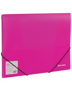Папка на резинках Neon неоновая розовая до 300 листов 0 5 мм 227462 Brauberg
