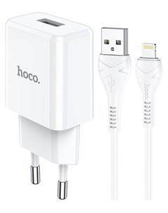Сетевое зарядное устройство Hoco N9 USB 2 1 А кабель Lightning 1 м белый Кнр