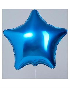 Шар фольгированный 19 звезда цвет синий Agura