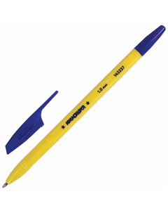 Ручка шариковая Classic синяя корпус желтый узел 1 мм линия письма 0 5 мм 143237 Юнландия