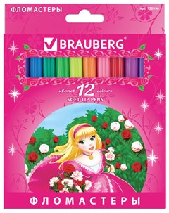 Фломастеры Rose Angel 12 цветов вентилируемый колпачок картонная упаковка увеличенный срок службы 15 Brauberg