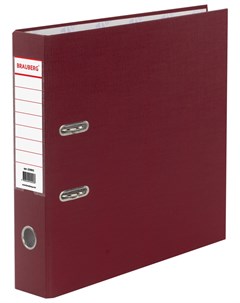 Папка регистратор с покрытием из пвх 70 мм бордовая Удвоенный срок службы 220892 Brauberg