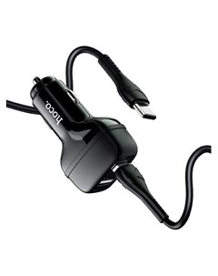 Автомобильное зарядное устройство Hoco Z36 2 USB 2 4 А кабель Type c 1 м черный Кнр