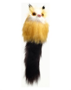 Игрушка для кошек Кот дружок искусственный мех корпус 7 см жёлтая чёрная Nnb
