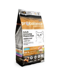 Immuno Protection полнорационный сухой корм для кошек для укрепления иммунитета с лососем 10 кг Probalance