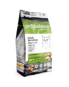 Sensitive полнорационный сухой корм для кошек с чувствительным пищеварением с курицей и рисом 1 8 кг Probalance