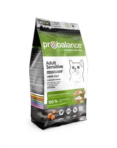 Sensitive полнорационный сухой корм для кошек с чувствительным пищеварением с курицей и рисом Probalance
