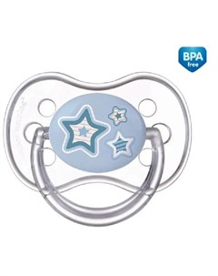 Пустышка Newborn baby силиконовая круглая 0 6мес голубая Canpol babies