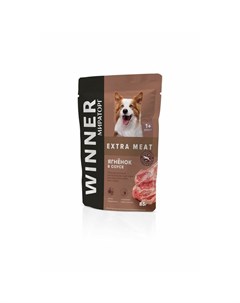 Мираторг Extra Meat полнорационный влажный корм для взрослых собак всех пород с ягнёнком в соусе 85  Winner