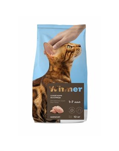Сухой корм Мираторг для взрослых кошек всех пород с курицей Winner