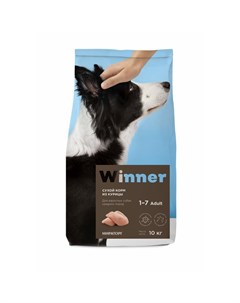 Сухой корм Мираторг для взрослых собак средних пород с курицей Winner