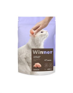 Сухой корм Мираторг для пожилых кошек с курицей 400 г Winner