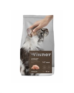 Сухой корм Мираторг для стерилизованных кошек с курицей Winner