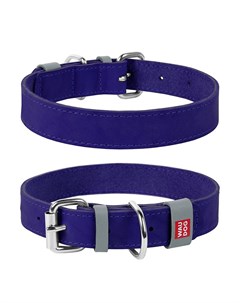 Ошейник для собак Waudog Classic кожа металлическая пряжка шир 20мм дл 30 39см фиолетовый Collar