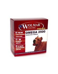 Витамины для собак INSOME Pro Bio Omega 2500 Синергический комплекс 200таб Wolmar