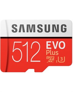 Карта памяти Micro SecureDigital 512Gb SDXC Evo Plus class10 UHS I U3 MB MC512HA RU адаптер SD Samsung