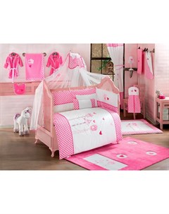 Комплект постельного белья Lovely Birds 3 предмета розовый Kidboo
