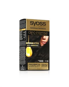 Краска oleo intense стойкая для волос 1 10 Глубокий черный 50мл Syoss