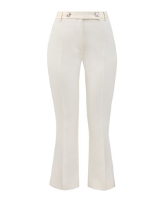 Кремовые брюки из ткани Crepe Couture с шипами пирамидами Valentino