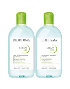 Мицеллярная вода для жирной и проблемной кожи 2х500 мл Sebium Bioderma