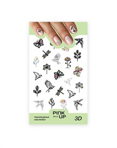 Наклейки для ногтей DECOR 3D переводные тон 767 Pink up