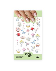 Наклейки для ногтей DECOR 3D переводные тон 762 Pink up
