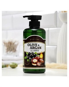 Шампунь для повреждённых волос с маслами арганы и оливы Olive Argan 2IN1 Shampoo 3w clinic