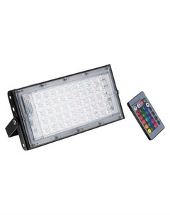 Прожектор светодиодный модульный Luazon Lighting Rgb с пультом 50вт Ip65 220в черный Luazon home