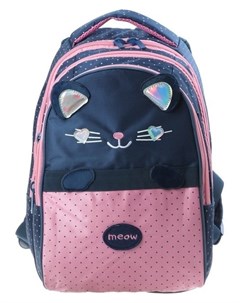 Рюкзак школьный Sreet 42 х 30 х 20 для девочки Мяу синий розовый Hatber