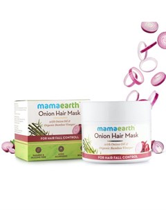 Маска для волос Onion Oil Organic Bamboo Vinegar луковая для ускорения роста и против выпадения воло Mamaearth