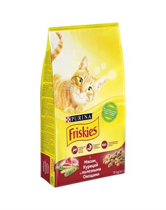 Сухой корм для взрослых кошек с мясом и полезными овощами 10кг Friskies