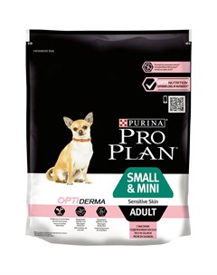 Сухой корм Pro Plan для взрослых собак мелких и карликовых пород с чувствительной кожей лосось и рис Purina pro plan