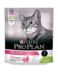 Сухой корм ProPlan для кошек с чувствительным пищеварением и привередливых к еде ягненок 400гр Purina pro plan