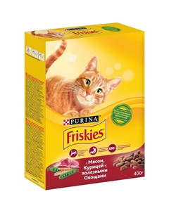 Сухой корм для взрослых кошек с мясом и полезными овощами 400гр Friskies