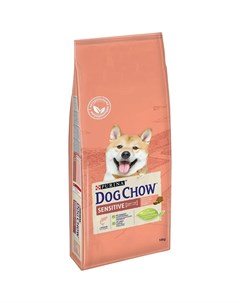 Сухой корм для взрослых собак с чувствительным пищеварением с лососем 14кг Dog chow