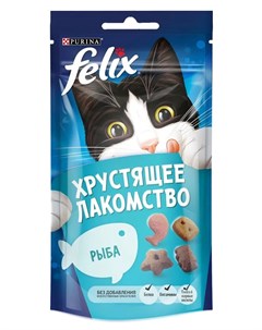 Хрустящее Лакомство для взрослых кошек с рыбой 60гр Felix