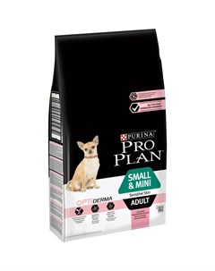 Сухой корм ProPlan для взрослых собак мелких и карликовых пород с чувствительной кожей лосось и рис  Purina pro plan