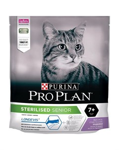 Сухой корм ProPlan для стерилизованных кошек и кастрированных котов старше 7 лет индейка 400гр Purina pro plan