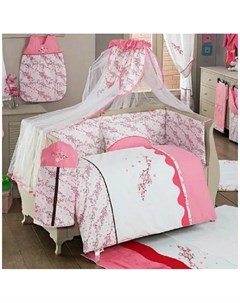 Комплект постельного белья Bello Fiore 6 предметов розовый Kidboo