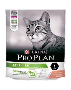 Сухой корм ProPlan для стерилизованных кошек и кастрированных котов лосось 400гр Purina pro plan
