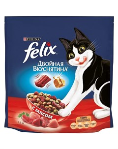 Сухой корм для кошек Двойная Вкуснятина с мясом 1 5кг Felix