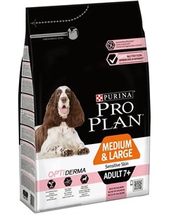 Сухой корм Pro Plan для взрослых собак старше 7 лет средних и крупных пород с чувствительной кожей л Purina pro plan