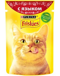 Влажный корм для кошек язык в подливе 85гр Friskies