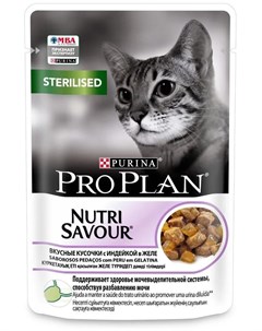 Влажный корм ProPlan Nutri Savour для стерилизованных кошек индейка в желе 85гр Purina pro plan
