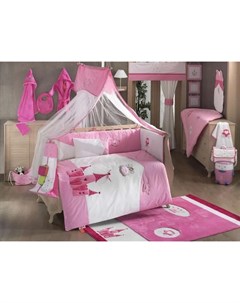 Комплект постельного белья Little Princess 6 предметов розовый Kidboo
