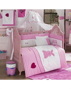 Комплект постельного белья Little Rabbit 6 предметов розовый Kidboo